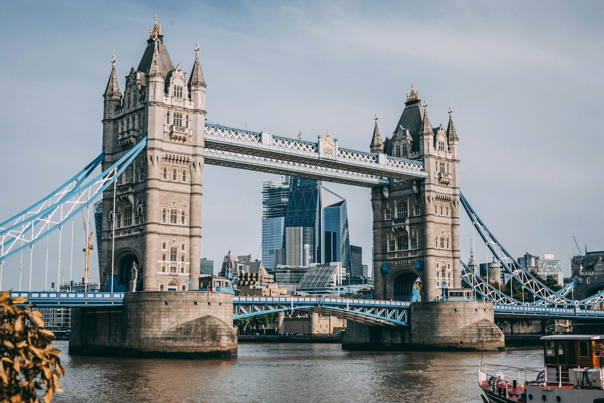 Tower Bridge over the River Thames in Central London