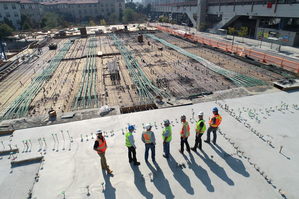 A construction site during a building project