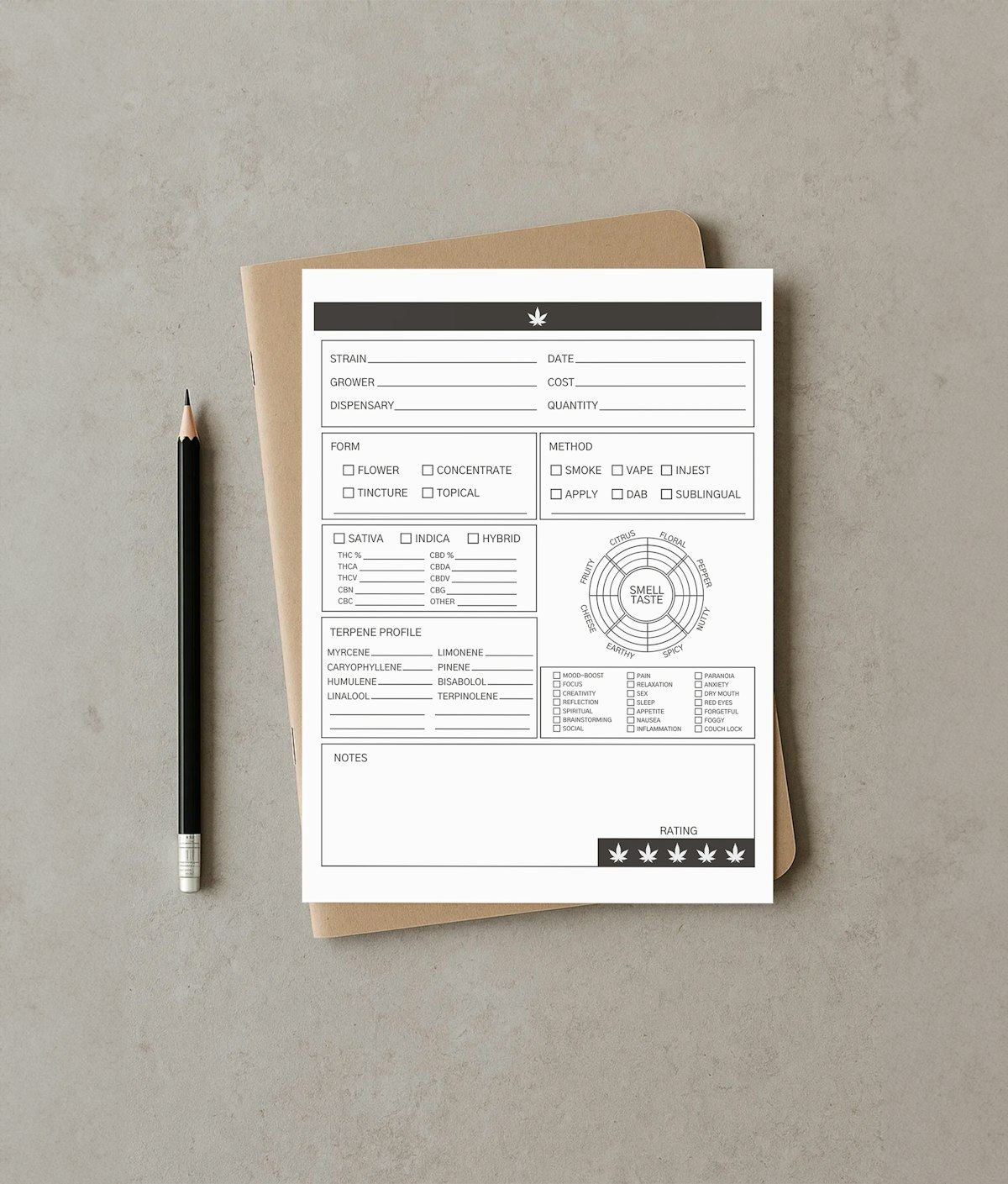 A blank form and pencil on a desk