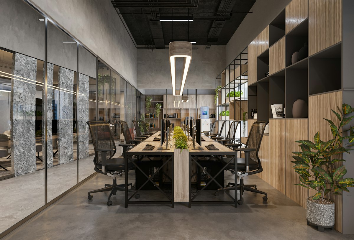 A large conference room with a long table and chairs, the kind of London Bridge office we clean